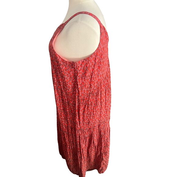 Joie Size XXL Orange Tea Rose Flowy Boho V-Neck Tiered Sleeveless Maxi Dress - Picture 9 of 16